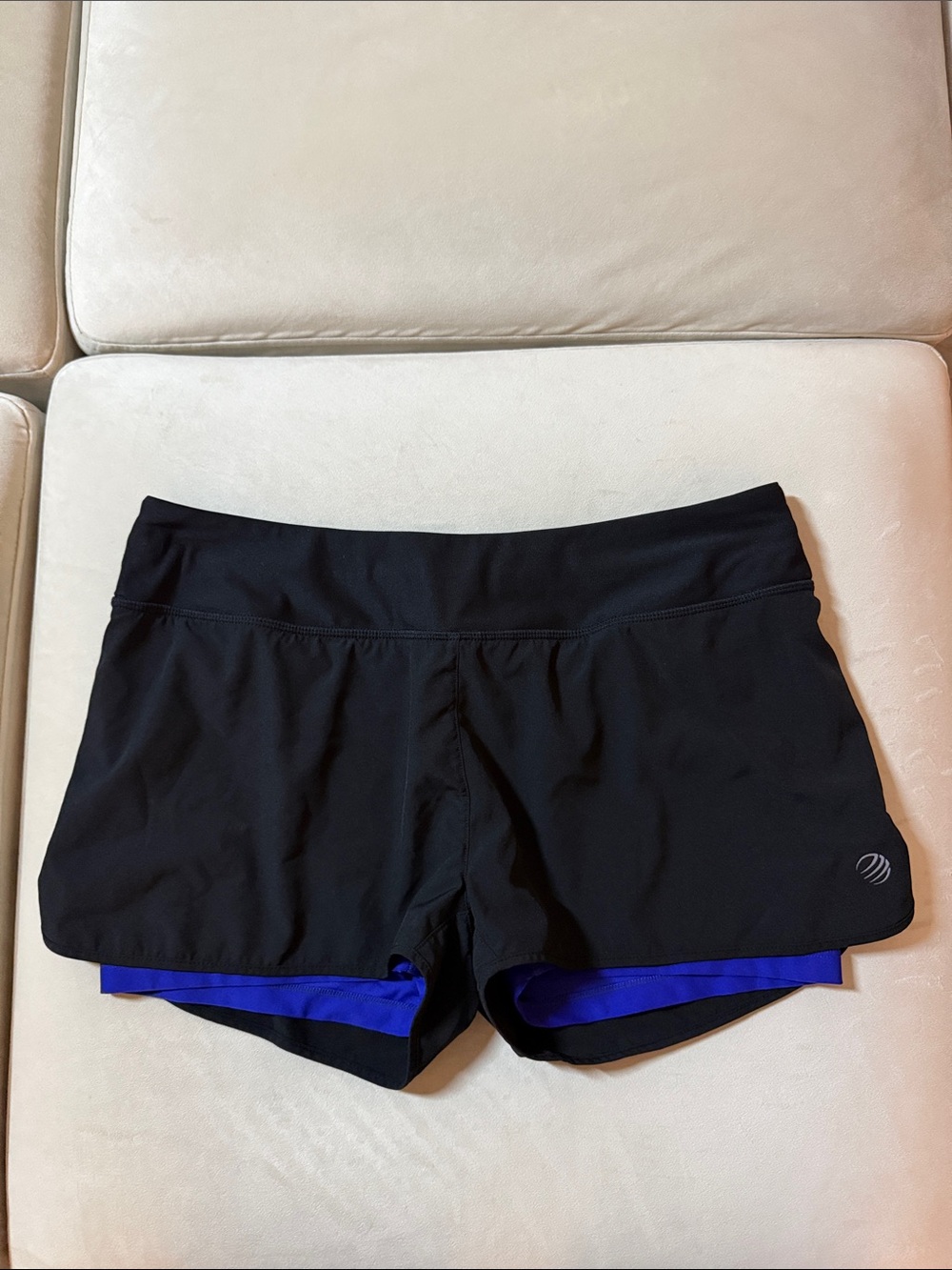 MPG Black Athletic Shorts with Royal Blue Liner
